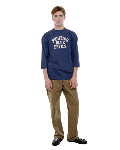 Warehouse Lot. 4063 3/4 Sleeve Football Tee Blue Devils Navy