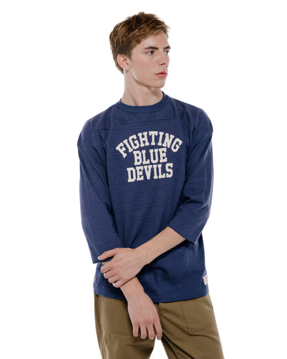 Warehouse Lot. 4063 3/4 Sleeve Football Tee Blue Devils Navy