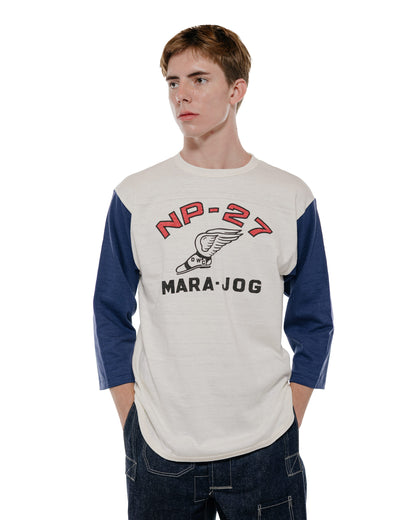 Warehouse Lot. 4800 3/4 Sleeve Baseball Tee NP-27 Cream/Navy