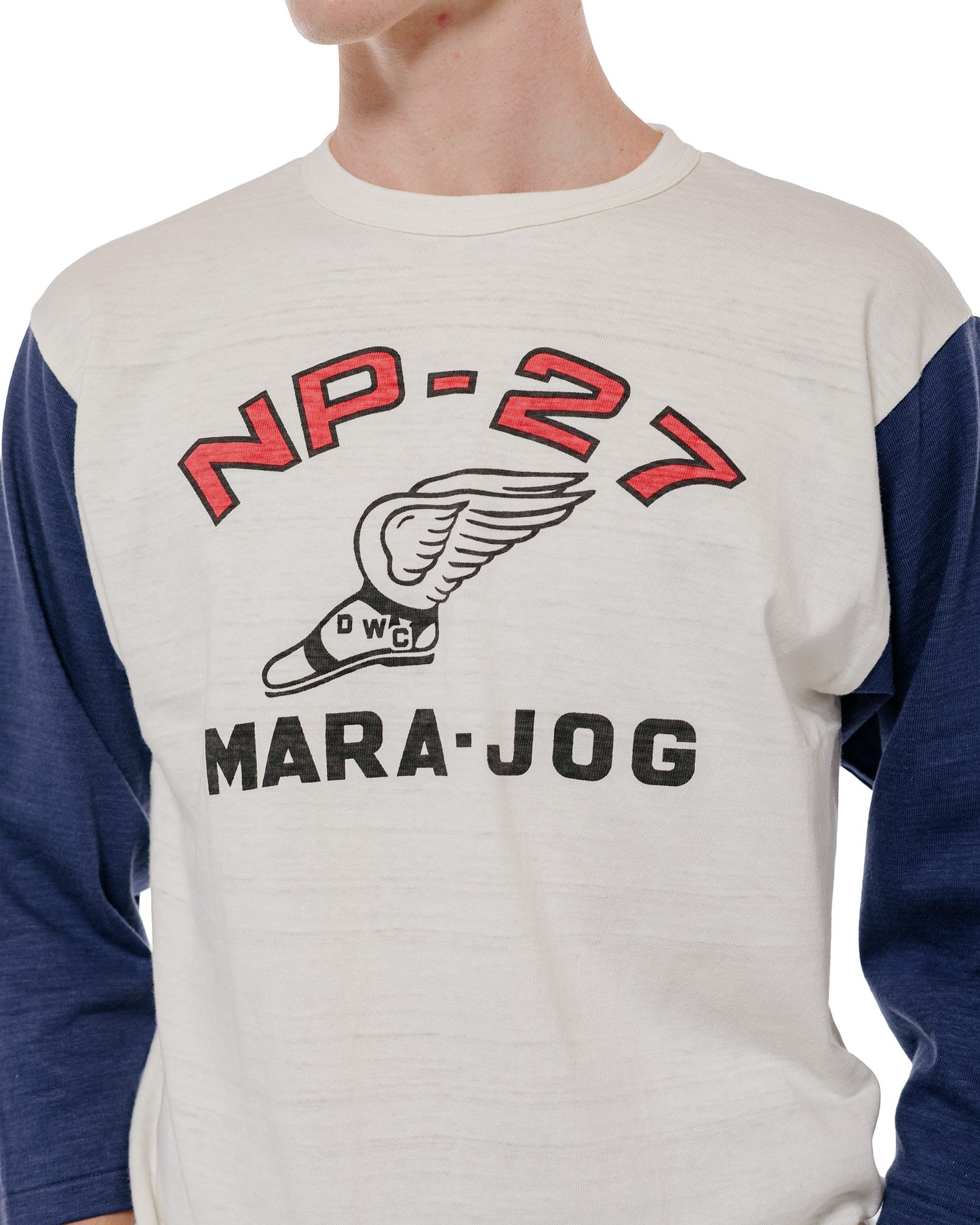 Warehouse Lot. 4800 3/4 Sleeve Baseball Tee NP-27 Cream/Navy