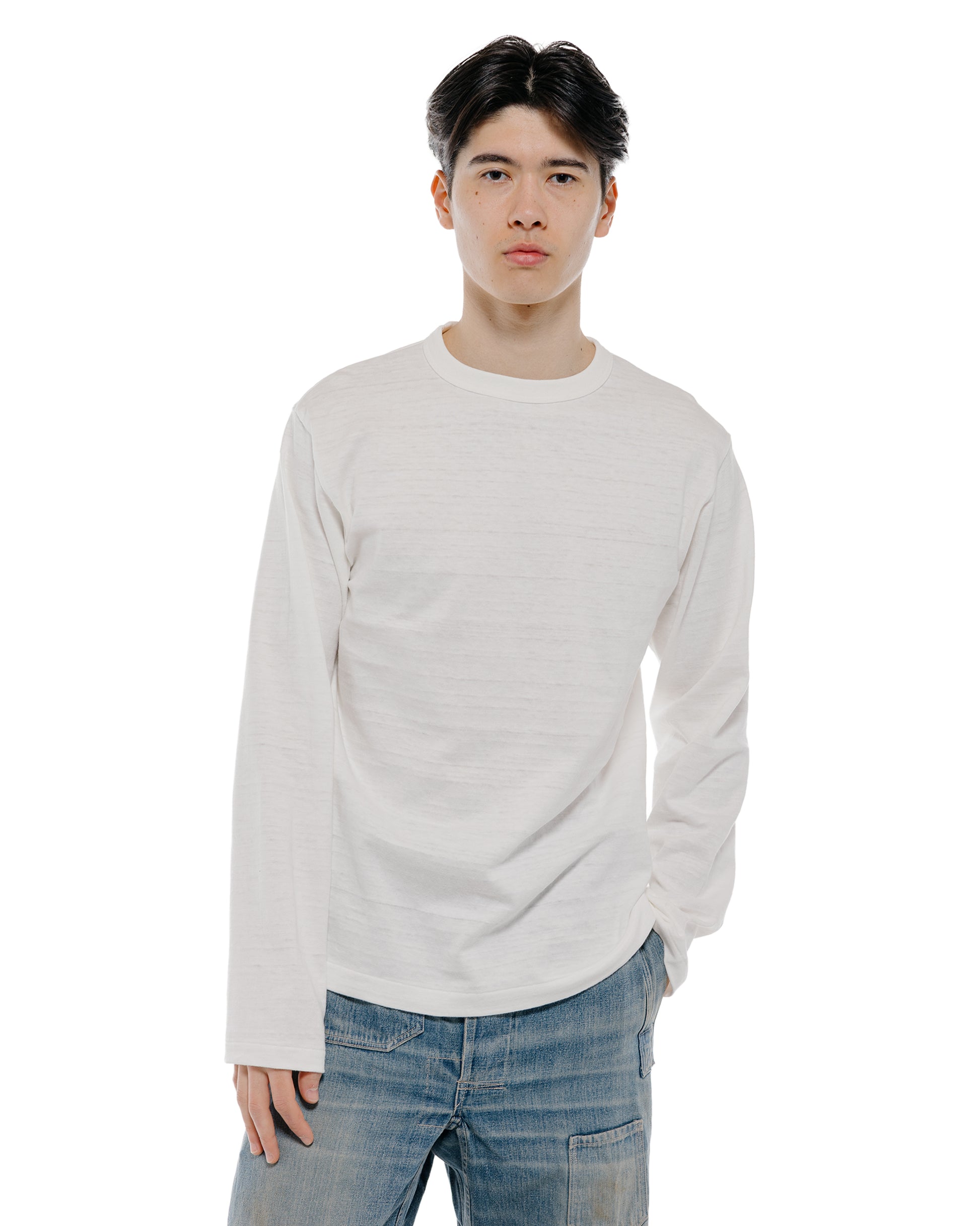 lost & found Warehouse Warehouse Lot. 5906 Long Sleeve Crew Neck T-Shirt Off White