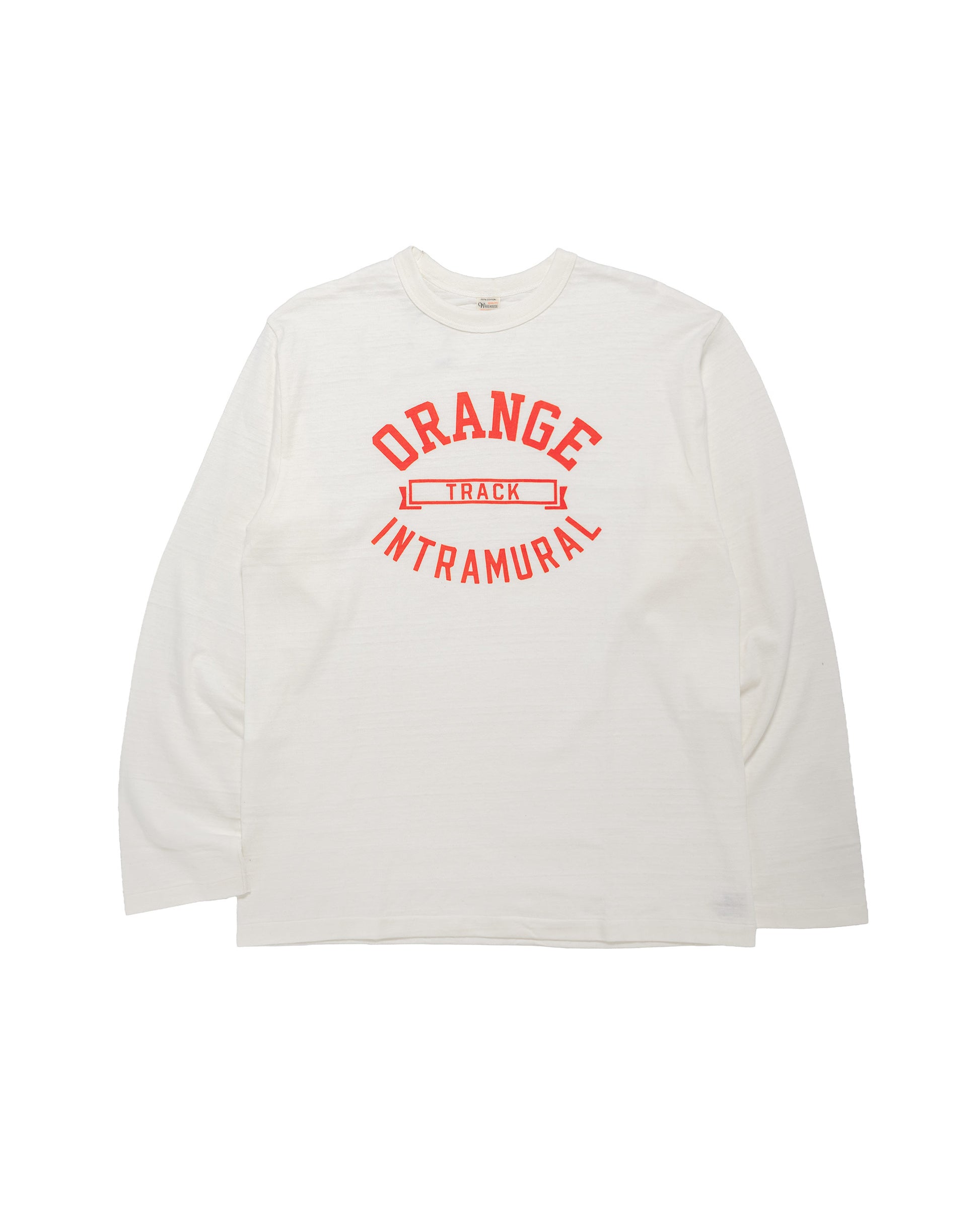 Warehouse Lot. 5906 Long Sleeve Crew Neck T-Shirt Orange Off White