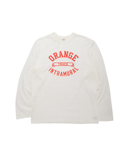 Warehouse Lot. 5906 Long Sleeve Crew Neck T-Shirt Orange Off White