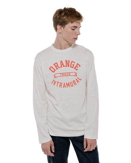 Warehouse Lot. 5906 Long Sleeve Crew Neck T-Shirt Orange Off White