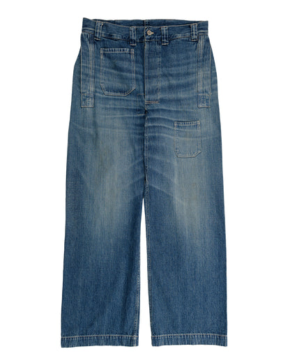 Warehouse Lot. JG-01 1910s Netmaker's Trousers Indigo Denim Used Wash