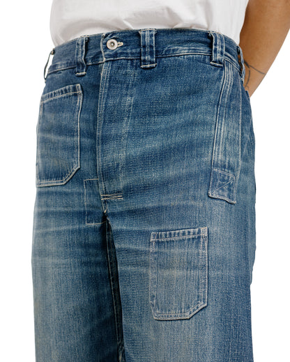 Warehouse Lot. JG-01 1910s Netmaker's Trousers Indigo Denim Used Wash