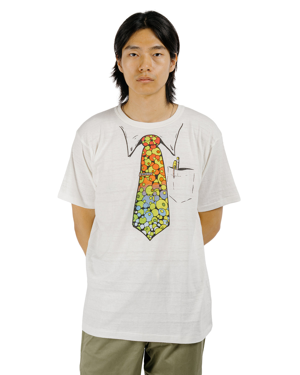 Warehouse Lot. JG-CS06 Pop-Art Necktie T Off White
