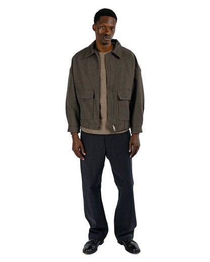 evan kinori Four Pocket Pant Yarn Dyed Cotton Twill Navy/Grey