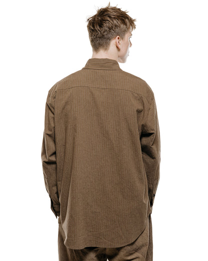 lost & found evan kinori evan kinori Big Shirt Two Hemp/Cotton Stripe Charcoal/Dark Olive