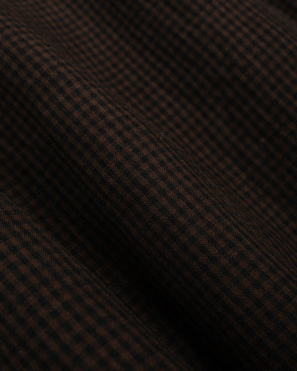 lost & found evan kinori evan kinori Big Shirt Two Overdyed Linen Check Brown/Black Logwood Overdye