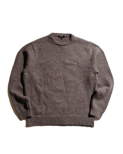 evan kinori Crewneck Sweater Cashmere/Wool Tweed Light Brown