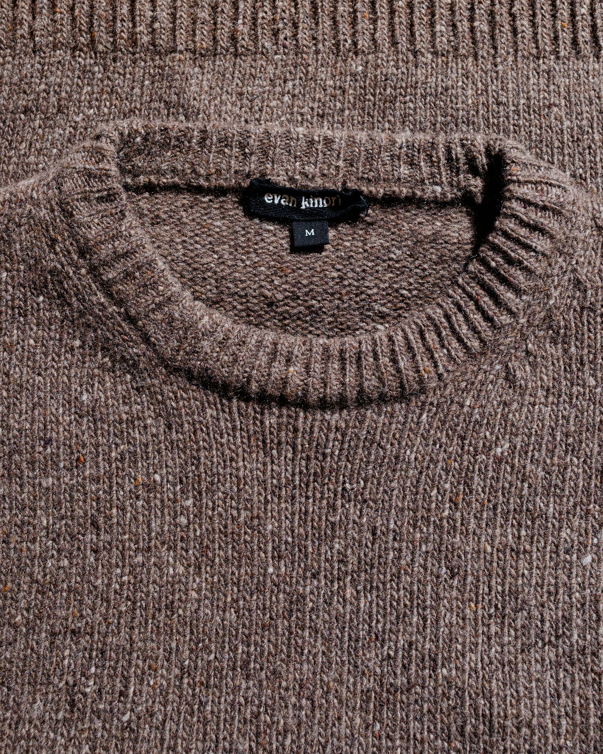 evan kinori Crewneck Sweater Cashmere/Wool Tweed Light Brown