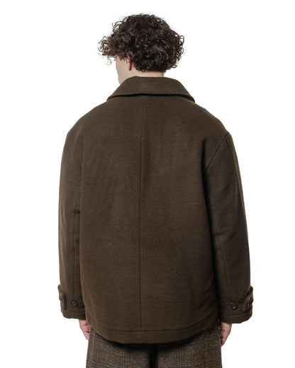 evan kinori Peacoat Wool/Cotton Melton Dark Olive