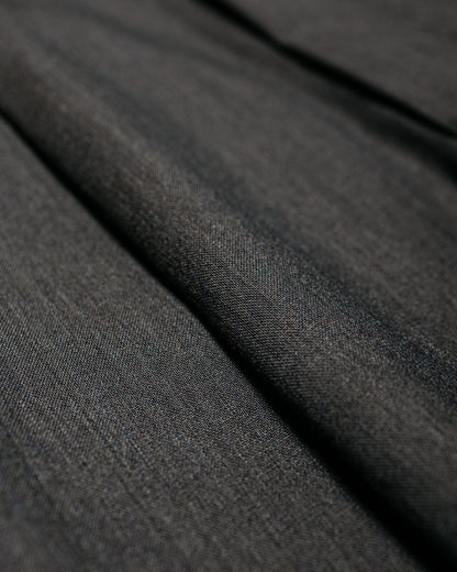 marka 2/60 Wool Gabardine Double Pleated Military Trouser Brown Gray