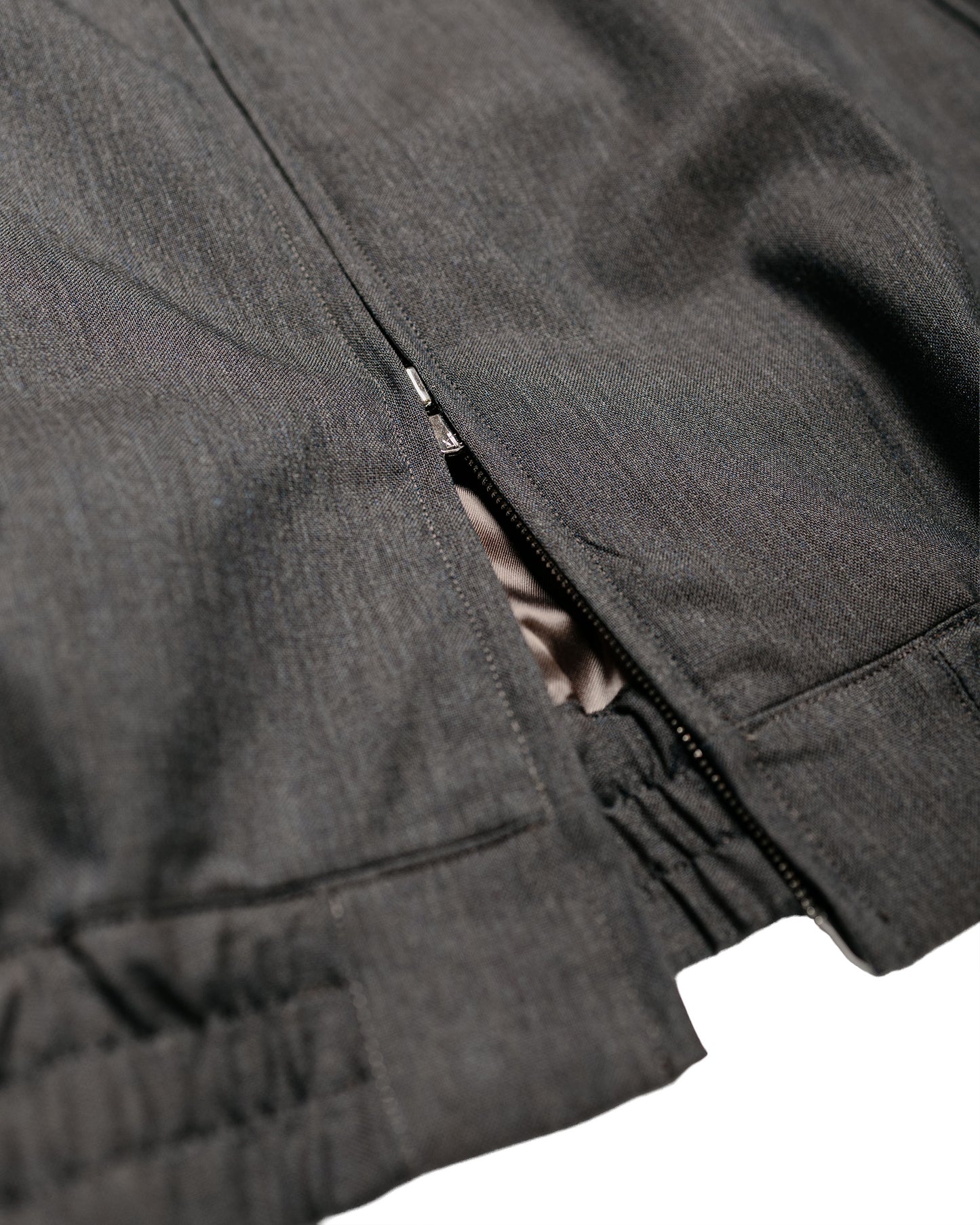 marka 2/60 Wool Tropical Melange Zip Blouson Brown Gray