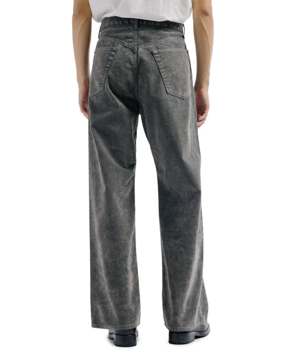 marka Cylinder Fit Jeans Velvet-Flocked Organic Cotton Denim Gray