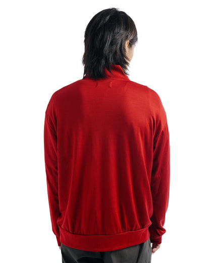 marka Half-Zip Stand Collar Super 100's Washable Wool Jersey Red