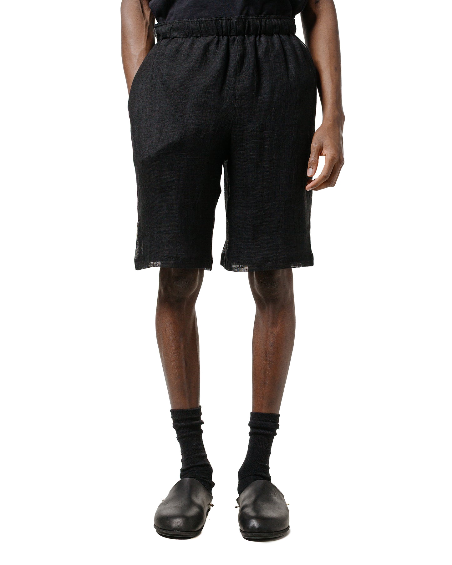 lost & found MARKAWARE marka Mesh Shorts Linen Mesh Black