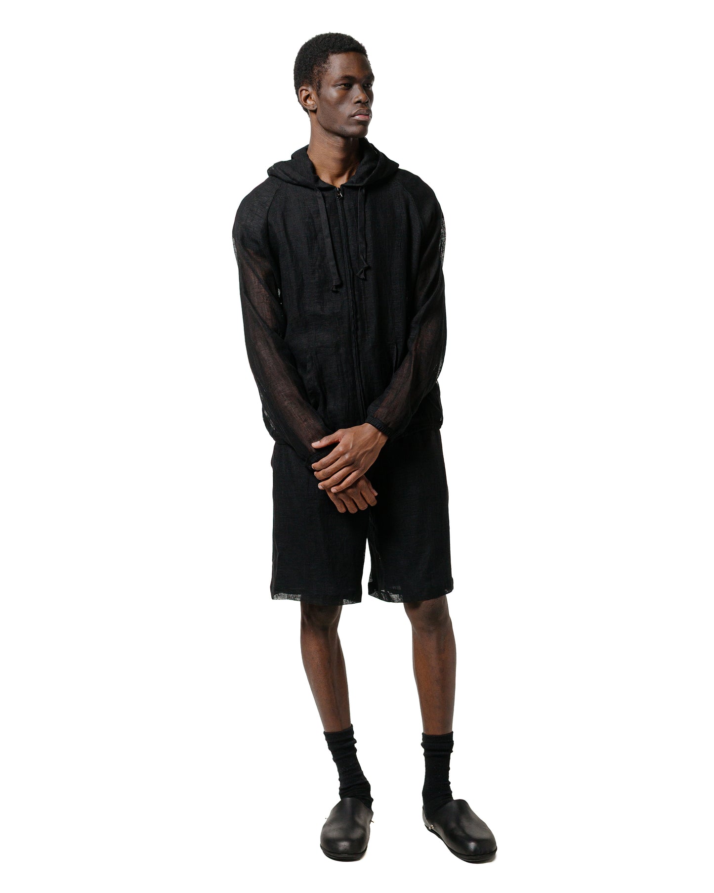 lost & found MARKAWARE marka Mesh Shorts Linen Mesh Black