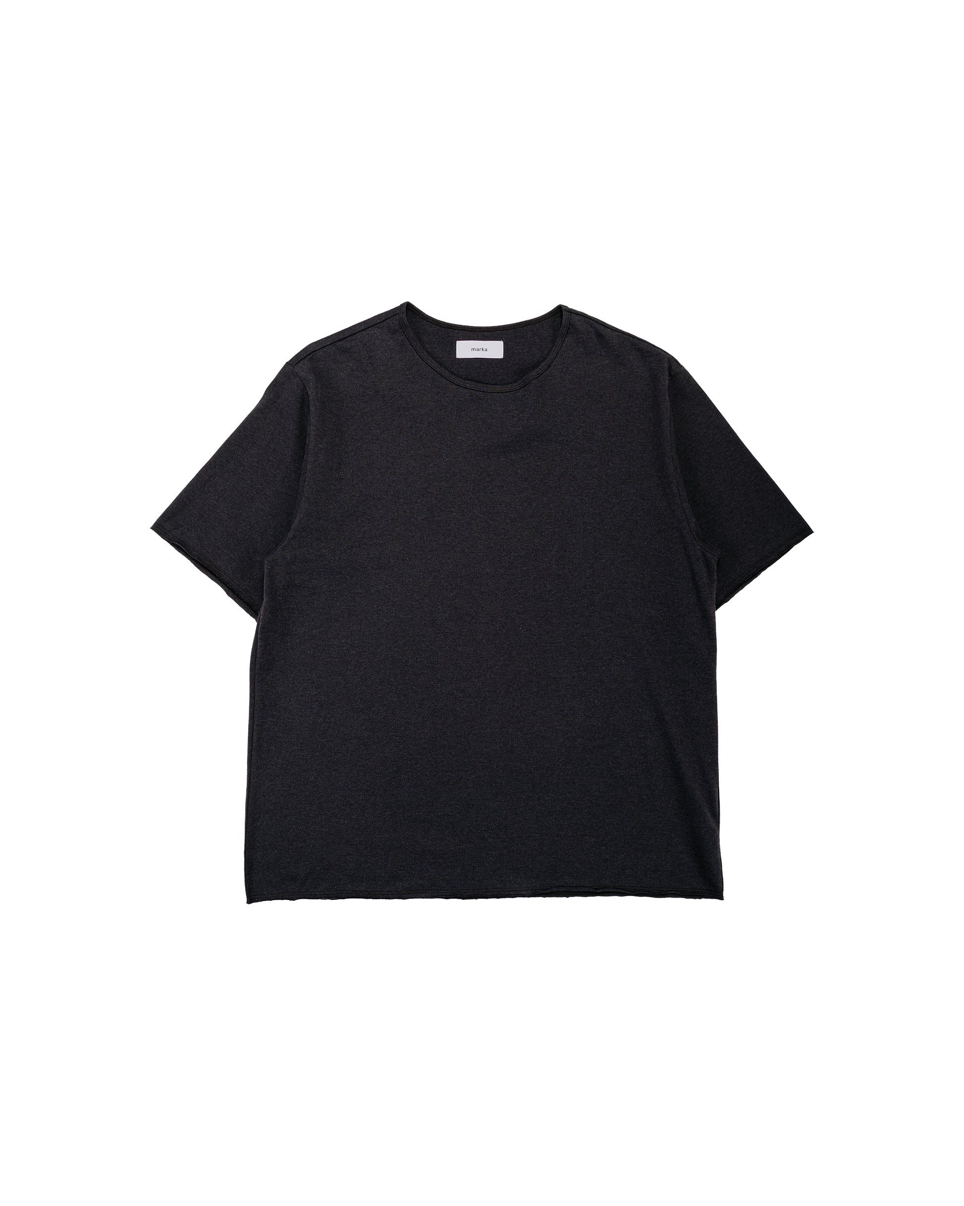 lost & found MARKAWARE marka Narrow Piping Tee 40/2 Organic Cotton Knit Heather Black