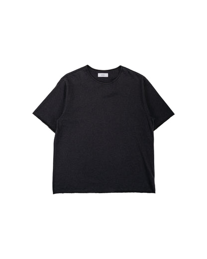 lost & found MARKAWARE marka Narrow Piping Tee 40/2 Organic Cotton Knit Heather Black