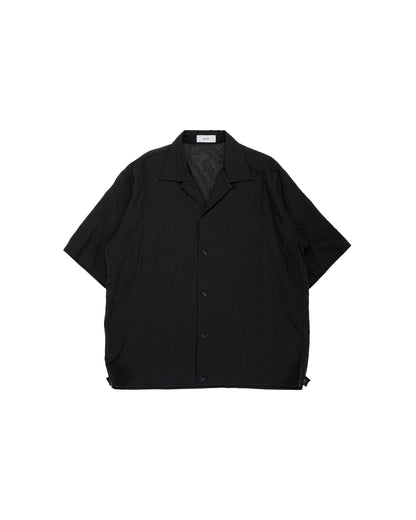 lost & found MARKAWARE marka Open Collar S/S Shirt High Twisted Dobby Cloth Black