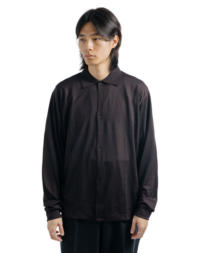 marka Shirt Cardigan Super 100's Washable Wool Jersey Dark Brown
