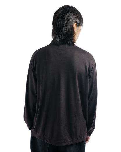 marka Shirt Cardigan Super 100's Washable Wool Jersey Dark Brown