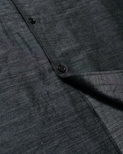 marka Silk/Wool Feather Twill Open Collar L/S Shirt Gray