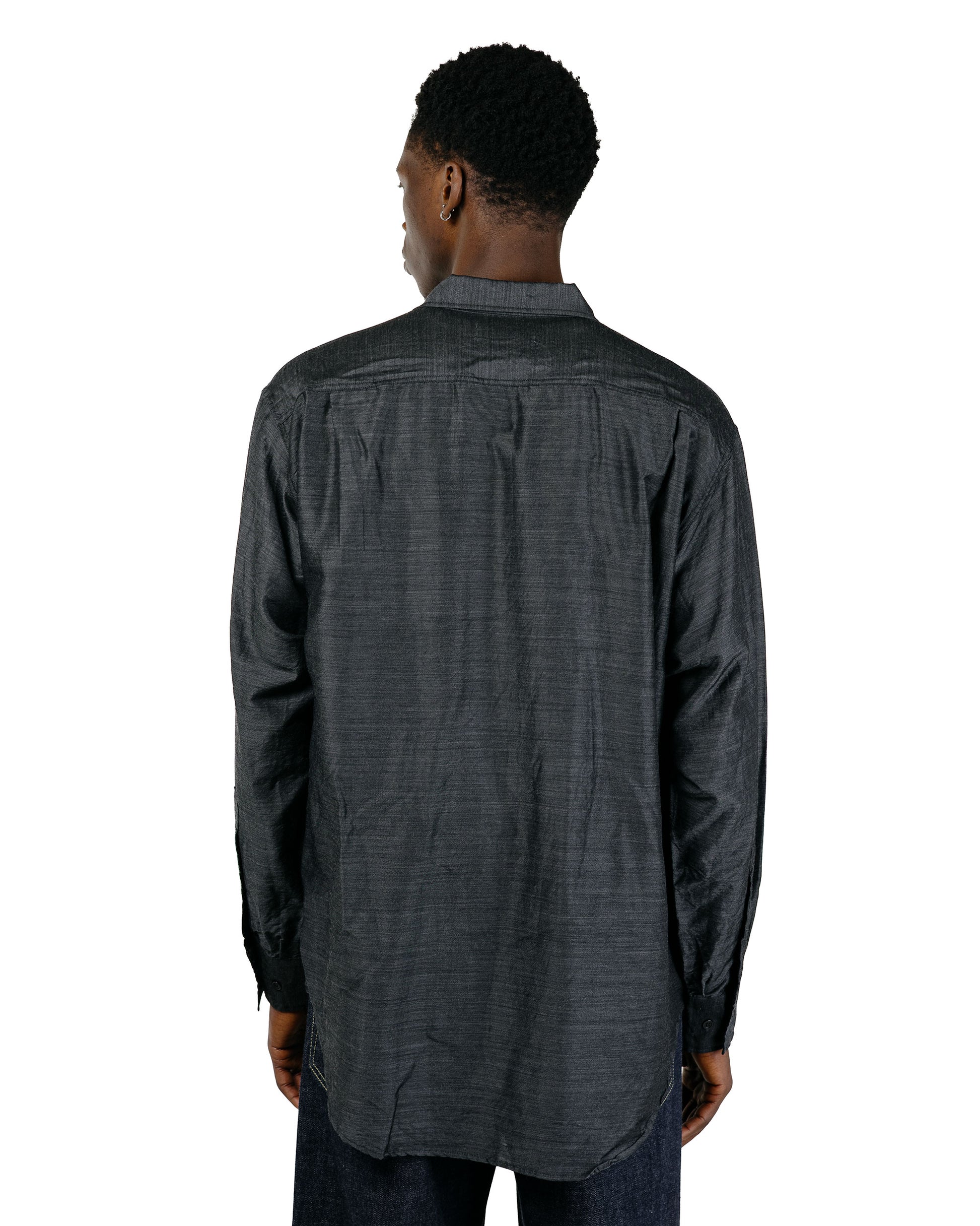 marka Silk/Wool Feather Twill Open Collar L/S Shirt Gray