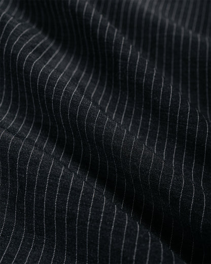 lost & found MARKAWARE marka Skipper Shirt Wool Silk Feather Cloth Charcoal Stripe