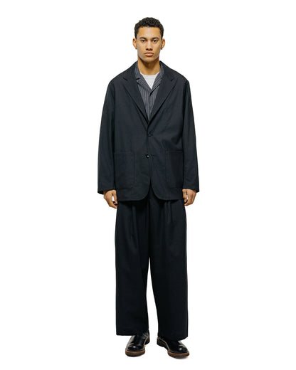 lost & found MARKAWARE marka Two Tuck Baggy Trousers 2/72 Wool Tropical Washer Chambray Black