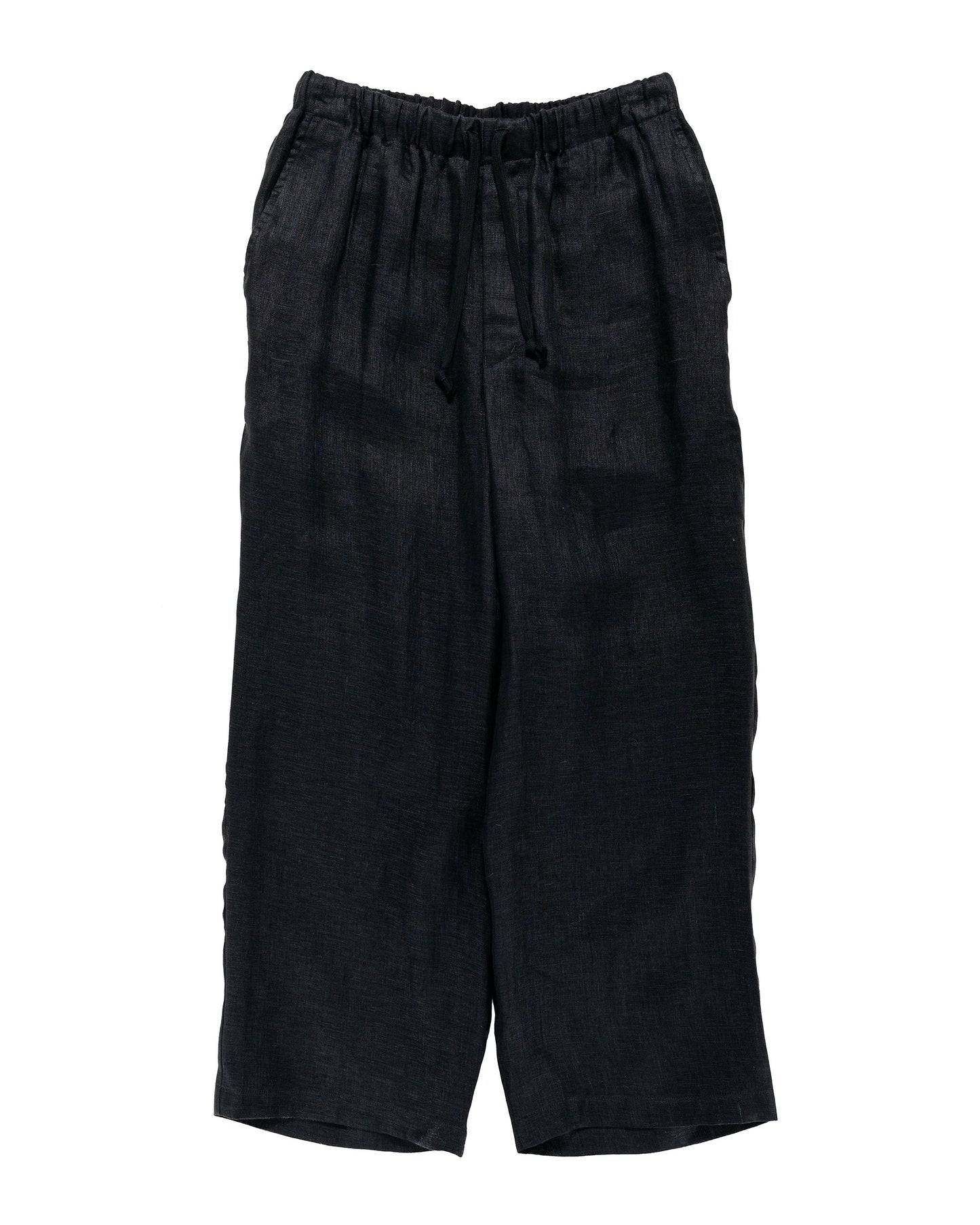 marka Wide Cylinder Fit Easy Pants Linen Gauze Double Cloth Black