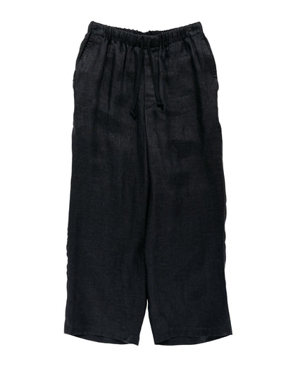 marka Wide Cylinder Fit Easy Pants Linen Gauze Double Cloth Black