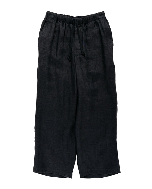 marka Wide Cylinder Fit Easy Pants Linen Gauze Double Cloth Black