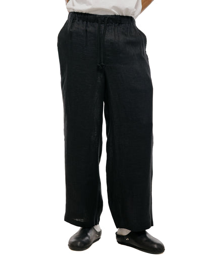 marka Wide Cylinder Fit Easy Pants Linen Gauze Double Cloth Black