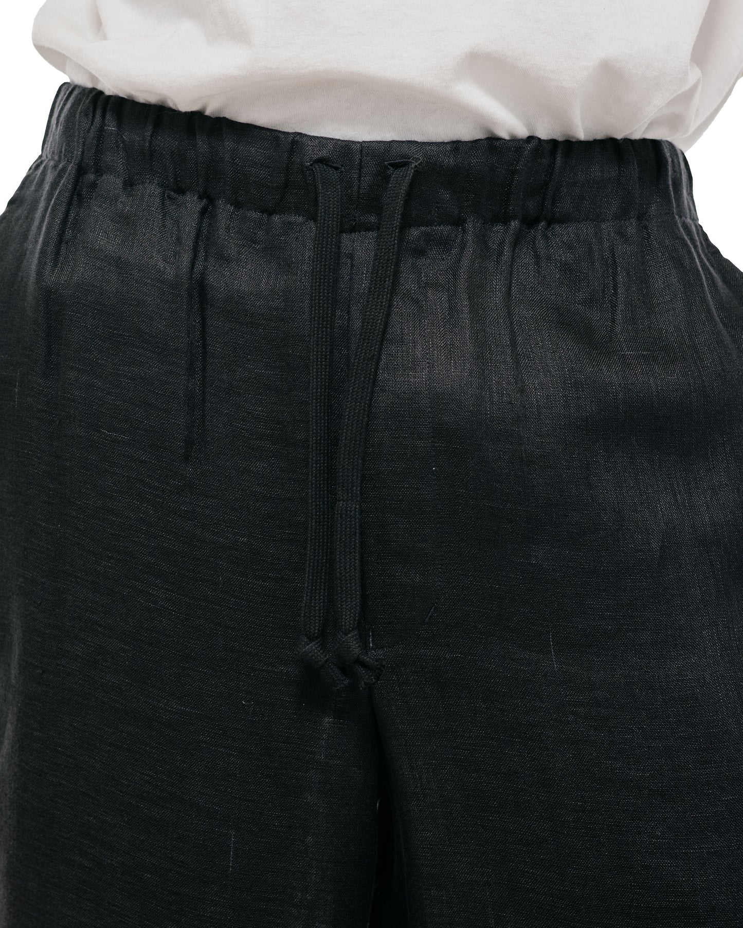 marka Wide Cylinder Fit Easy Pants Linen Gauze Double Cloth Black