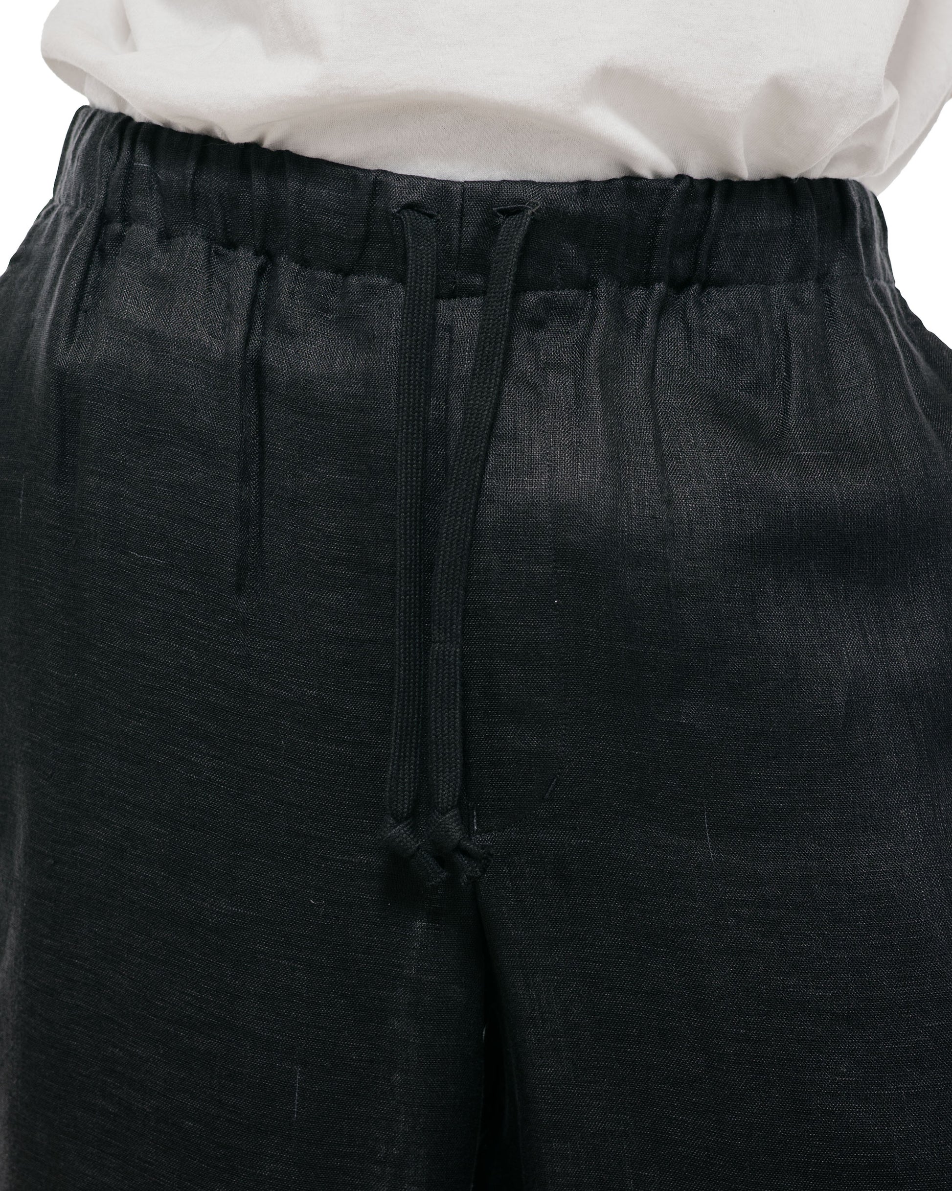 marka Wide Cylinder Fit Easy Pants Linen Gauze Double Cloth Black