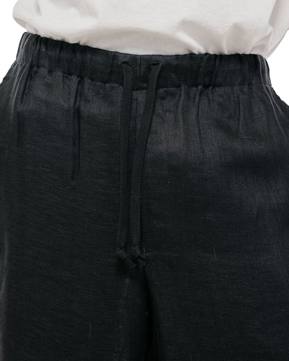 marka Wide Cylinder Fit Easy Pants Linen Gauze Double Cloth Black