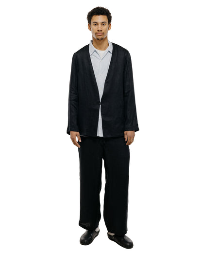 marka Wide Cylinder Fit Easy Pants Linen Gauze Double Cloth Black