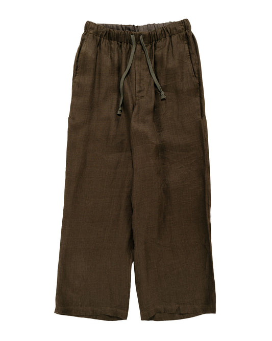 marka Wide Cylinder Fit Easy Pants Linen Gauze Double Cloth Olive