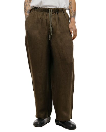 marka Wide Cylinder Fit Easy Pants Linen Gauze Double Cloth Olive