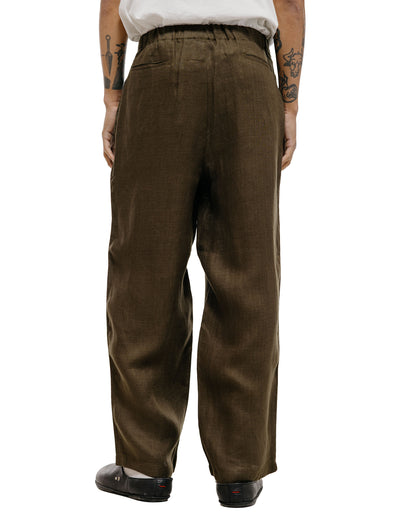 marka Wide Cylinder Fit Easy Pants Linen Gauze Double Cloth Olive