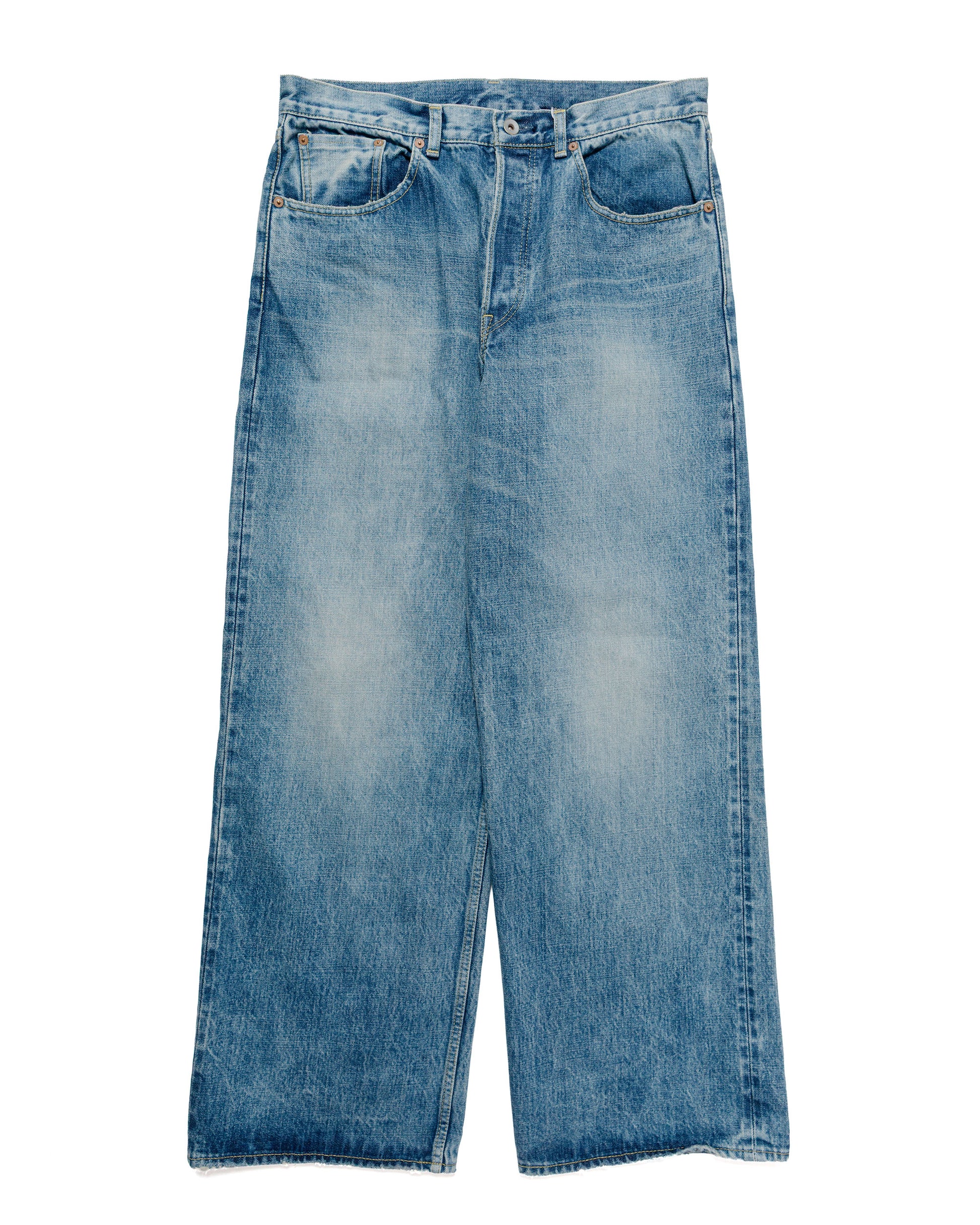 lost & found MARKAWARE marka Wide Leg Jeans Organic Cotton 13.5oz Selvedge Denim Used Washed