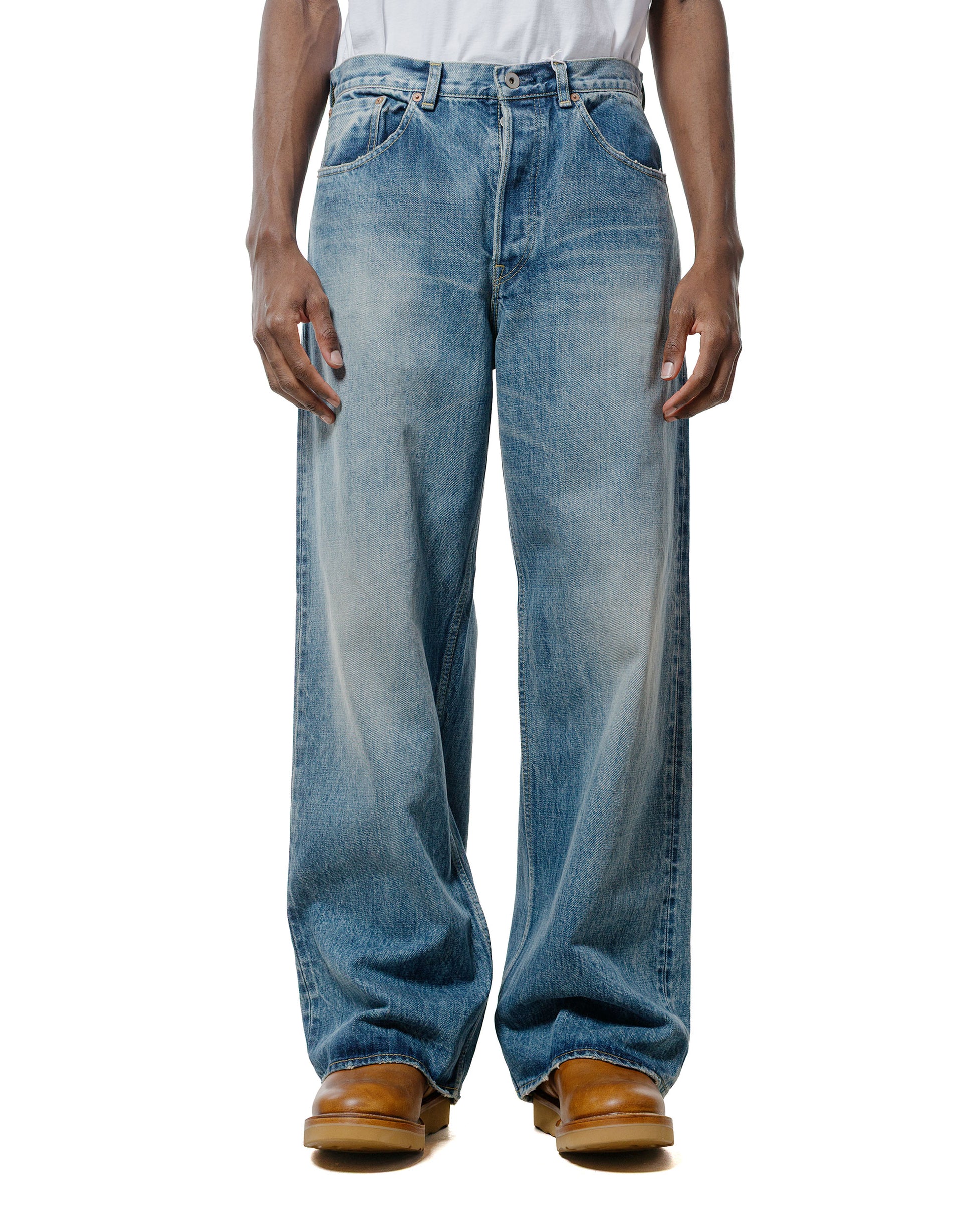 lost & found MARKAWARE marka Wide Leg Jeans Organic Cotton 13.5oz Selvedge Denim Used Washed