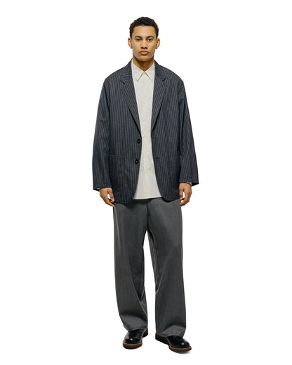 lost & found MARKAWARE marka Work Pants Wool Gabardine Pigment Print Charcoal Gray