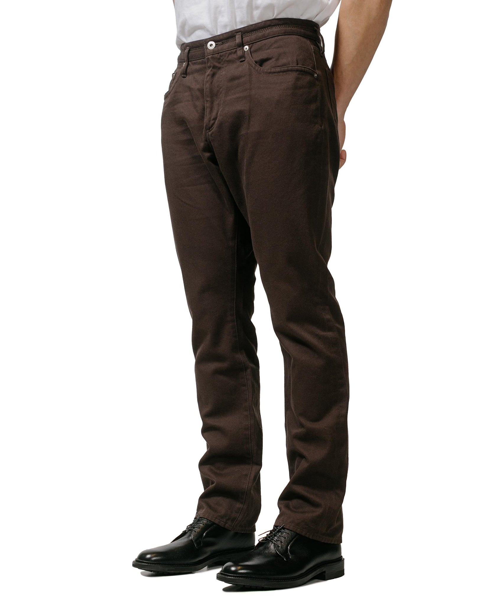 nonnative Dweller 5P Jeans 03 Cotton Chino Cloth Brown model front