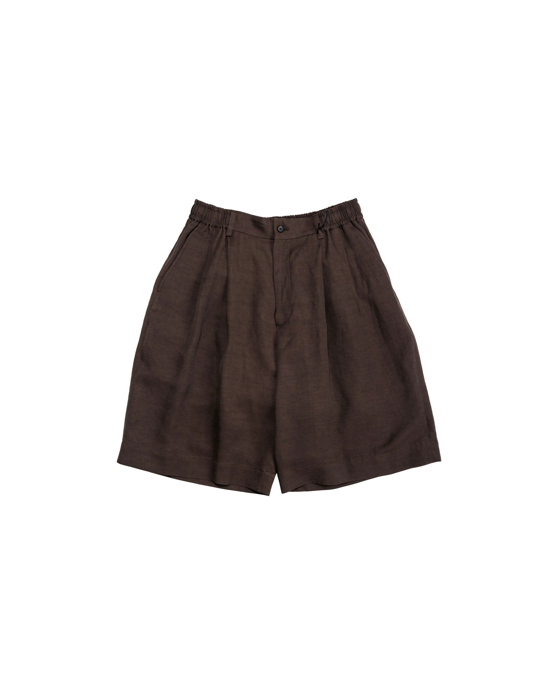 lost & found ssstein ssstein Vis/Li/Ra Twill Wide Easy Short Trousers Khaki Brown