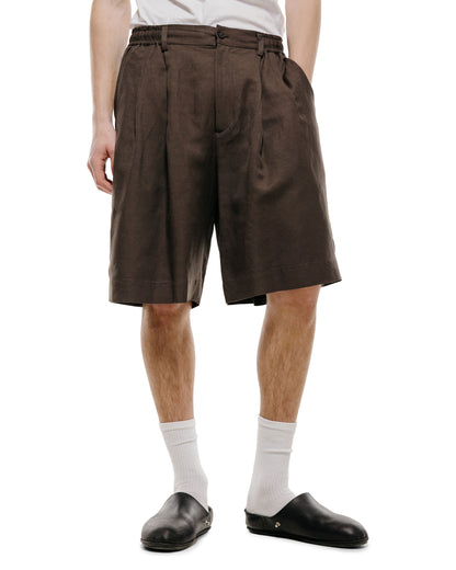 lost & found ssstein ssstein Vis/Li/Ra Twill Wide Easy Short Trousers Khaki Brown