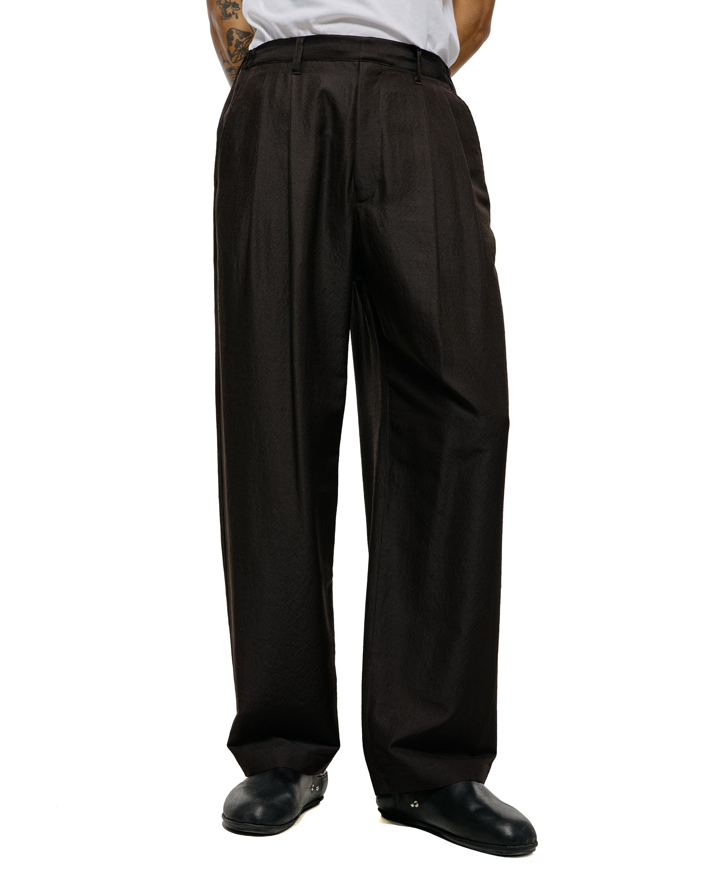lost & found ssstein ssstein Wool Silk Wide Easy Trouser Dark Charcoal